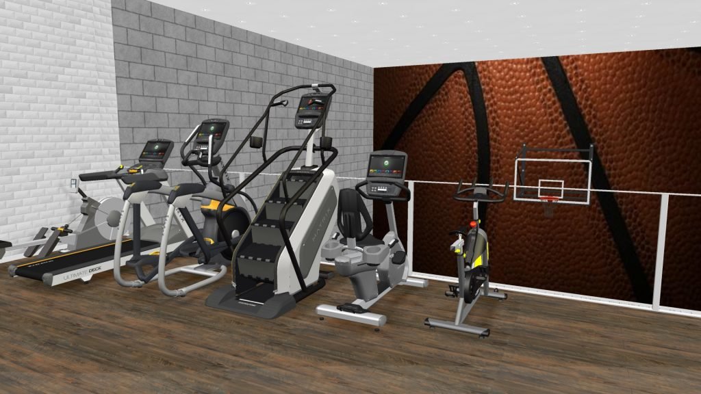 3D Design Brikor of Commercial Fitness Equipment and basketball court Fitness Equipment Aspen