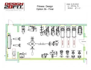 A fitness design with weight and cardio equipment