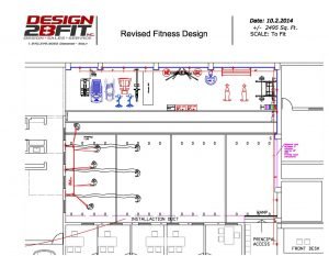 A design with a gymnasium and fitness center in a school