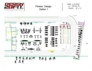 A 2D Fitness Design featuring a large oval running track