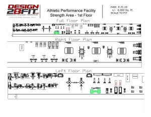 A 2D floor plan split up due to how wide and narrow the floor is