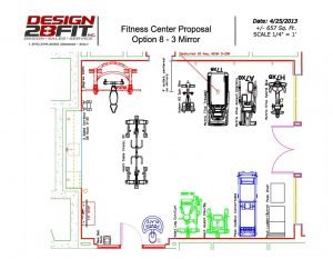 A 2D Design concept for a Fitness Center with a Mirror