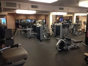 An open fitness room with multiple Matrix machines